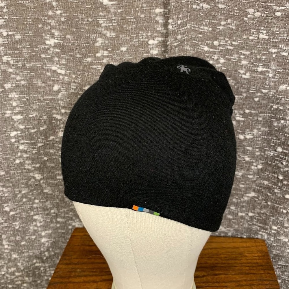 Smartwool Black Thermal Merino Reversible Cuffed Beanie Stocking Cap